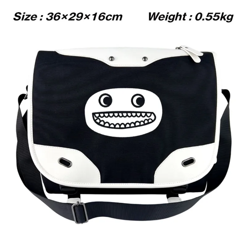 

Banban Garden Peripheral Satchel Bag Casual PU Leather Black and White Color Matching Messenger Bag Cartoon Student Shoulder Bag