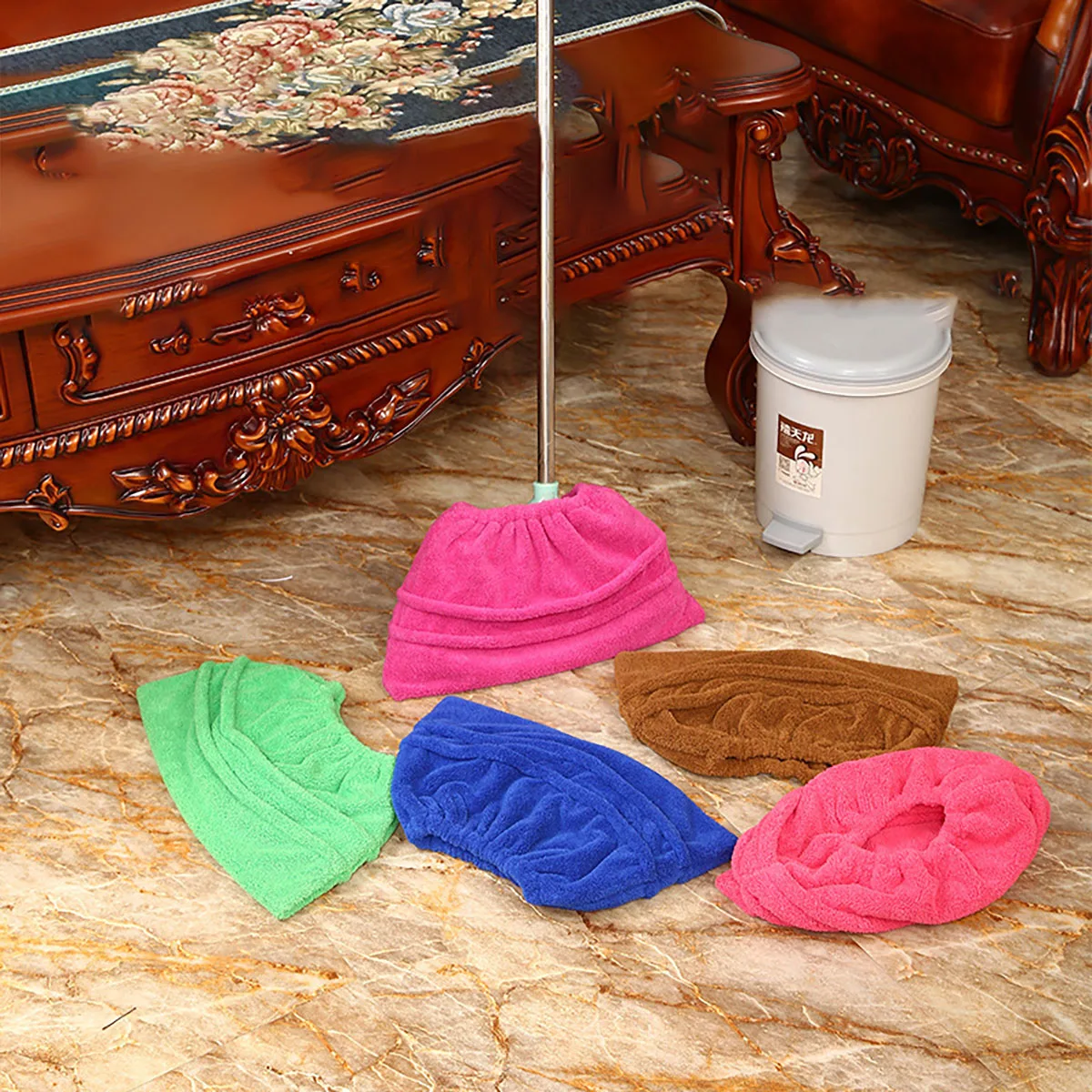 Reusable Coral Velvet Broom Cover Cloth Multi Function Floor Mop Cover Cloth Microfiber Absorbent Mop Household Cleaning Tools