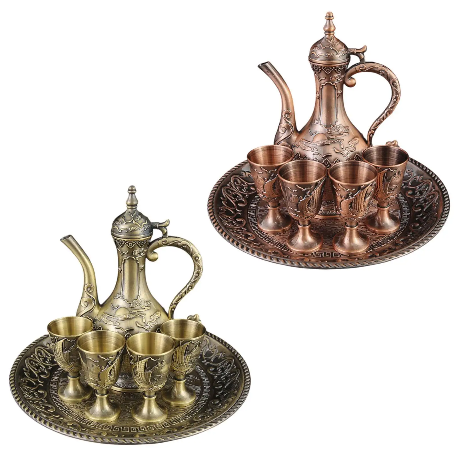 

Роскошный винный горшок с чашками для питья, украшение в стиле ретро, чайный сервиз для вечеринки