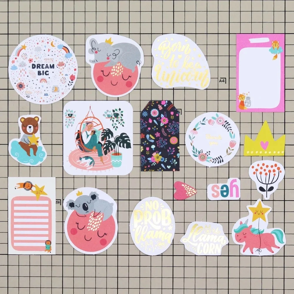 Creative Path 130pcs Sweet Dream Die Cuts Ephemera Sleepy Animals Diecut Paper Cutouts For Scrapbooking Journaling Card Making