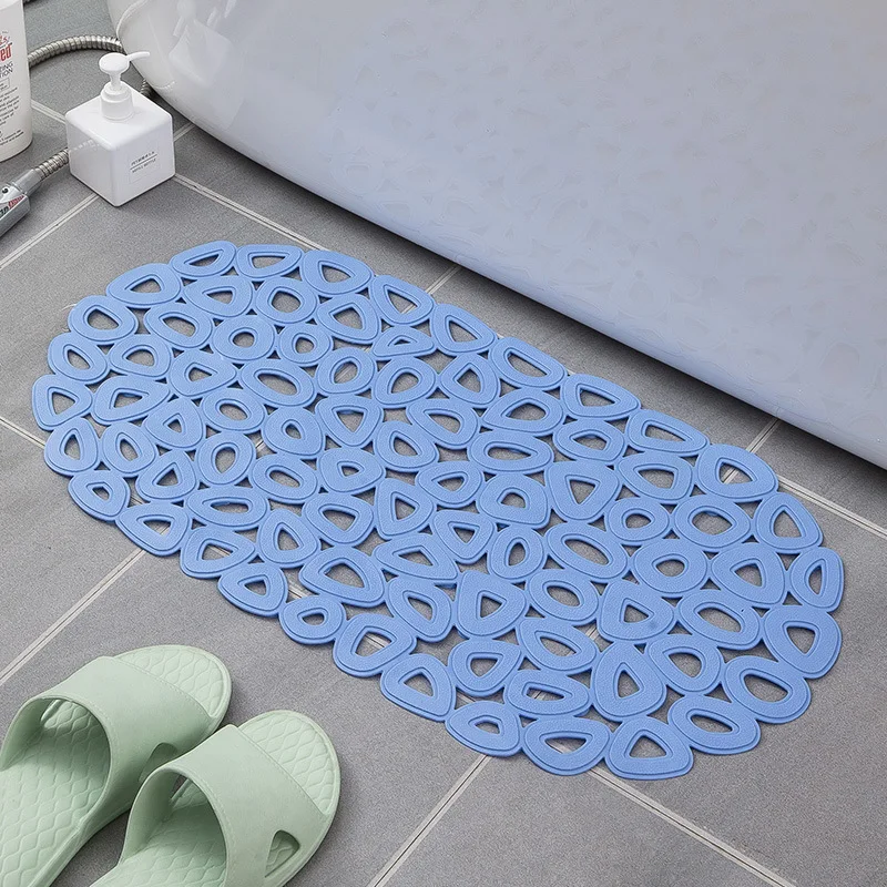 

PVC Anti-Slip Bath Mat Empty Oval Water Drop Design for Elderly & Kids Home Use-for Bathroom Shower Room & Bathtub