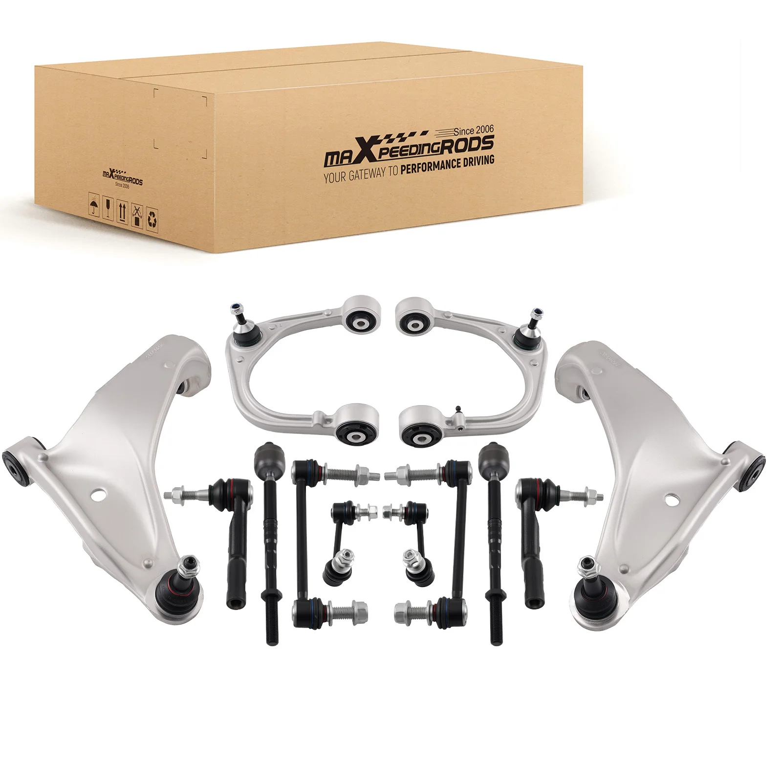 MaXpeedingrods 12x Front Upper Lower Control Arms Sway Bar Tie Rods For Cadillac CTS 3.6L 08-14 MS501219 MS501220 15219467