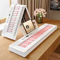 Folding Piano 61 Keys Electronic Piano Portable Children's Musical Pianos Professional Music Keyboard Beginners Midi Control
