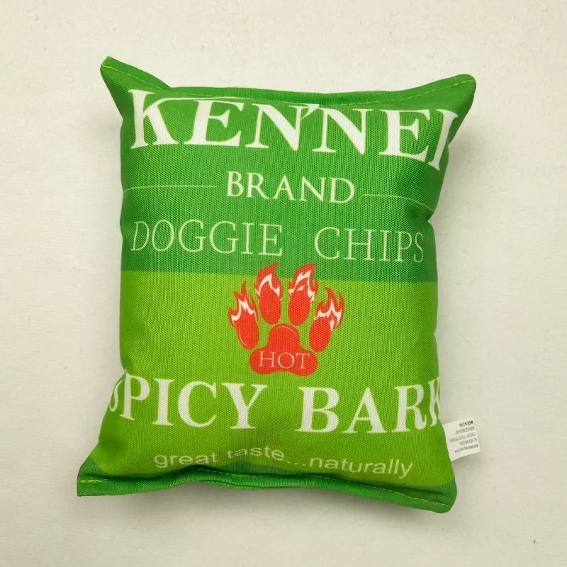 Sac à chips de pommes de terre en peluche pour chiens, jouets amusants pour chiens, jouet alimentaire pour petits et moyens chiens, jouets à mâcher