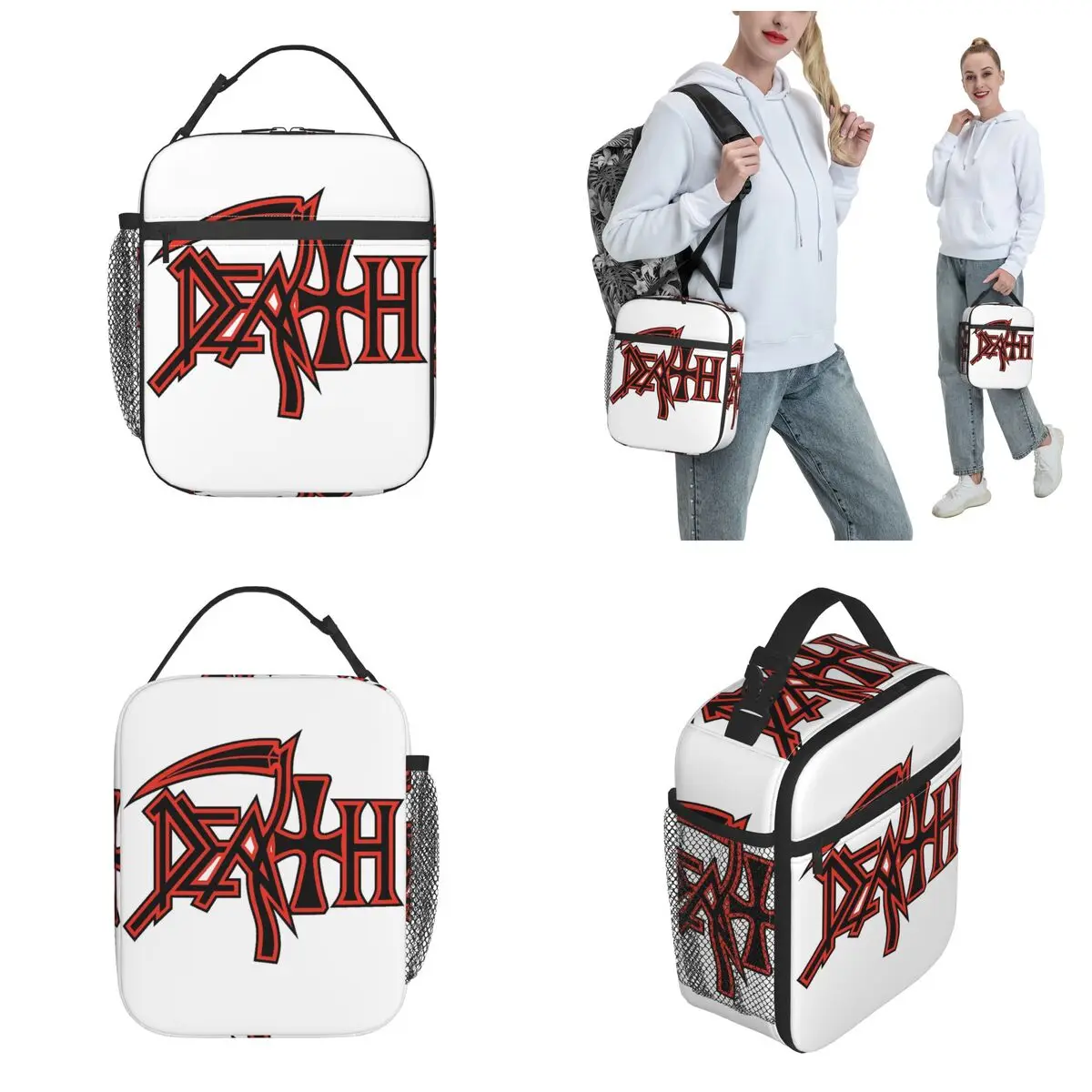 Napalm Death Rock Band Merch tas Tote makan siang terisolasi untuk penyimpanan kerja kotak makanan kotak makan siang pendingin termal portabel