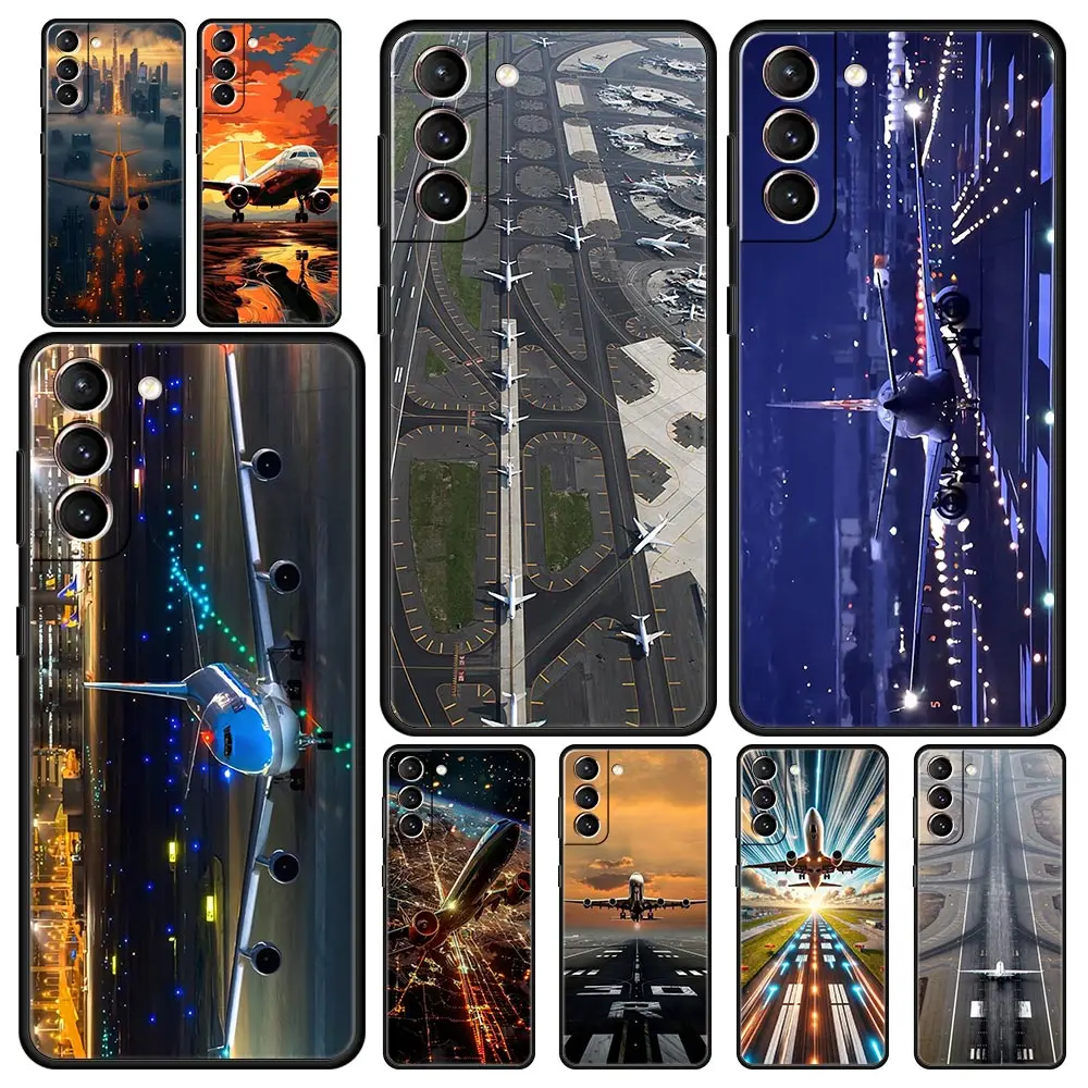 Travel-Nspired Airplane Route Phone Case for Samsung Galaxy S26 S25 S24 S23 S22 S20 S21 FE Ultra S25 Edge Plus 5G Soft TPU Cover