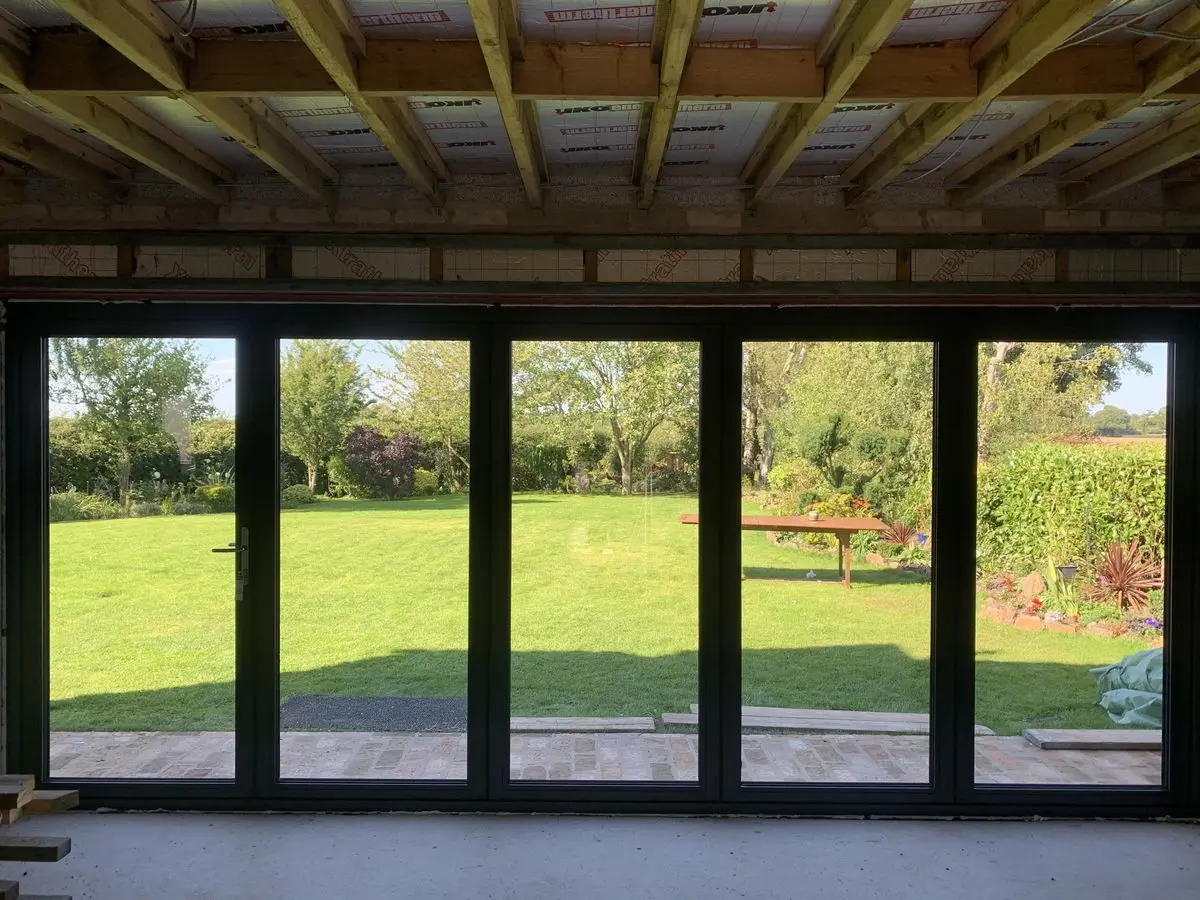 aa-Economic Accordion Door Outdoor Multi Locking Bi Folding Patio Doors High Security Exterior Vertical Bifold Aluminum Doors