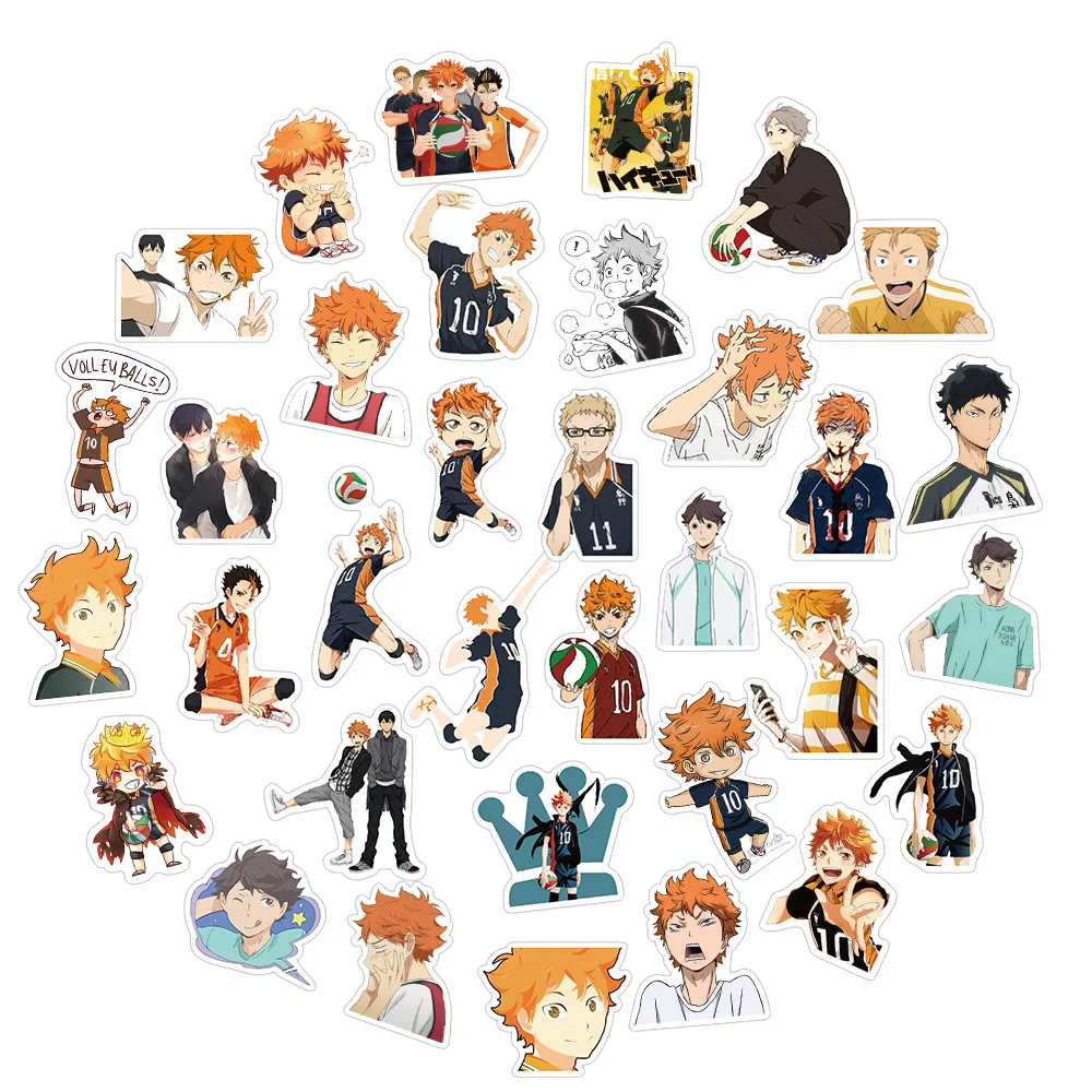 52Pcs Haikyuu Graffiti Stickers Volleyball Japanese Anime For Suitcase Laptop Luggage Motorcycle Phone Skateboard Car
