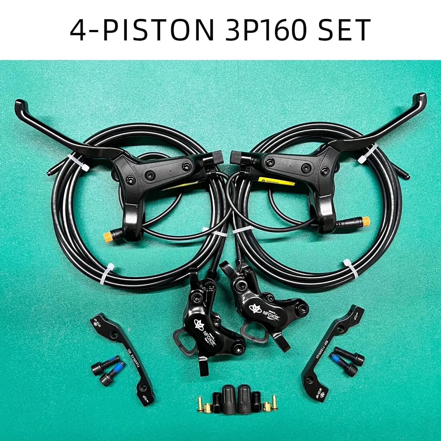 NFOX mountainbike hydraulische schijfremset SM2A vierzuigerremklauw elektrische scooter 2-pins 3-pins power-off hendel accessoires
