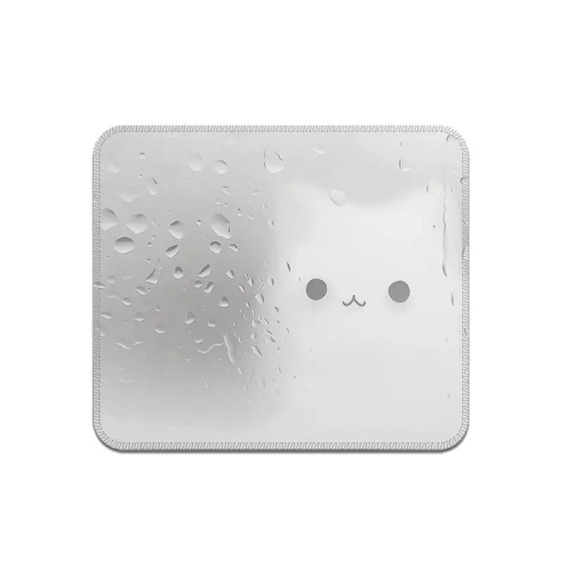 Kawaii Cute Anime Girl Cartoon Illustration Light Blue Rubber Large Mouse Pad Minimalist Decorative Desk Mat Office Study Room