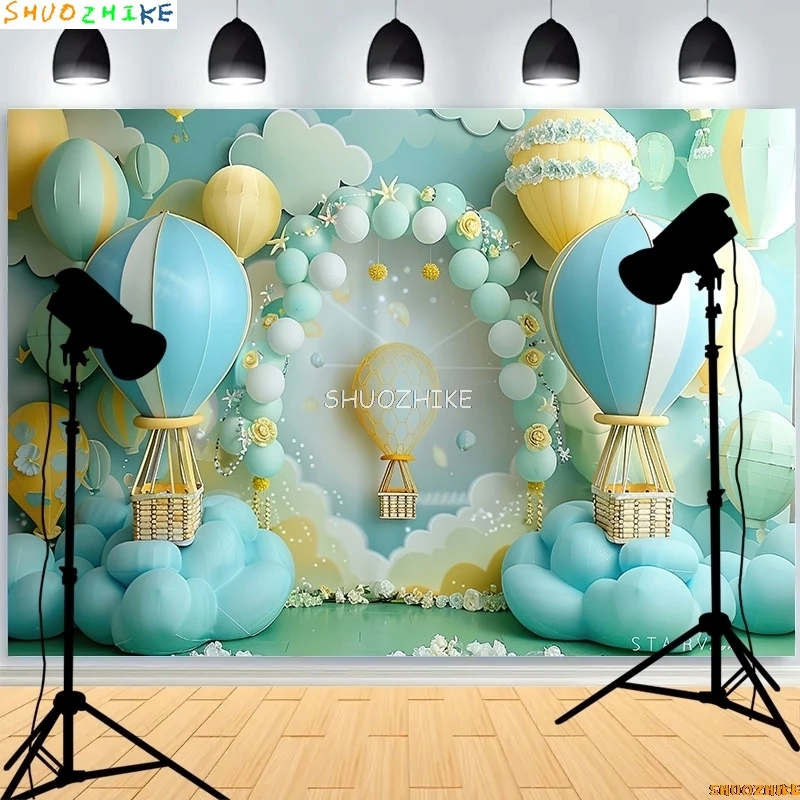 抽象的な写真の背景,熱気球,恐竜のバナー,誕生日パーティーの装飾,人魚の貝殻,ZI-02