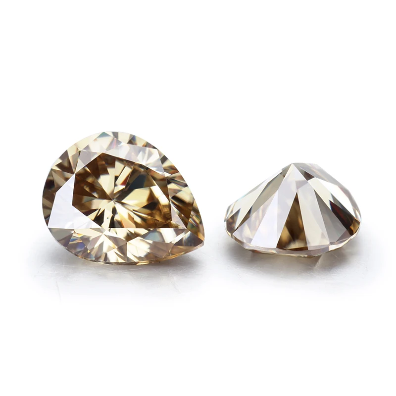 

STARSGEM 8*10 мм шампанское грушевидной огранки 3ct VVS муассанит бусина свободный муассанит драгоценный камень для ювелирных изделий