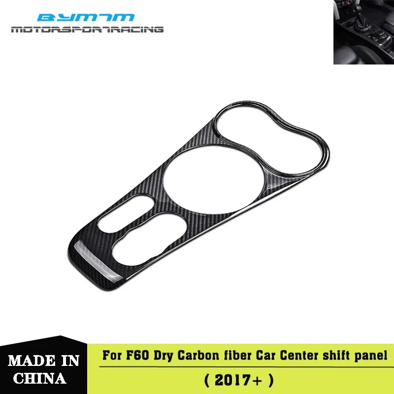 

Dry Carbon fiber Control console Shift panel Car interior trim Shift knob paster Two side stickers For MINI F60