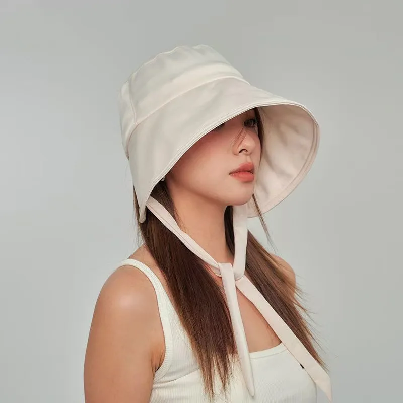 New Korean Sun-Protective Bucket Hat for Women – Wide-Brimmed Fisherman Hat with UV Protection, Summer Sun Hat, Instagram-Famous
