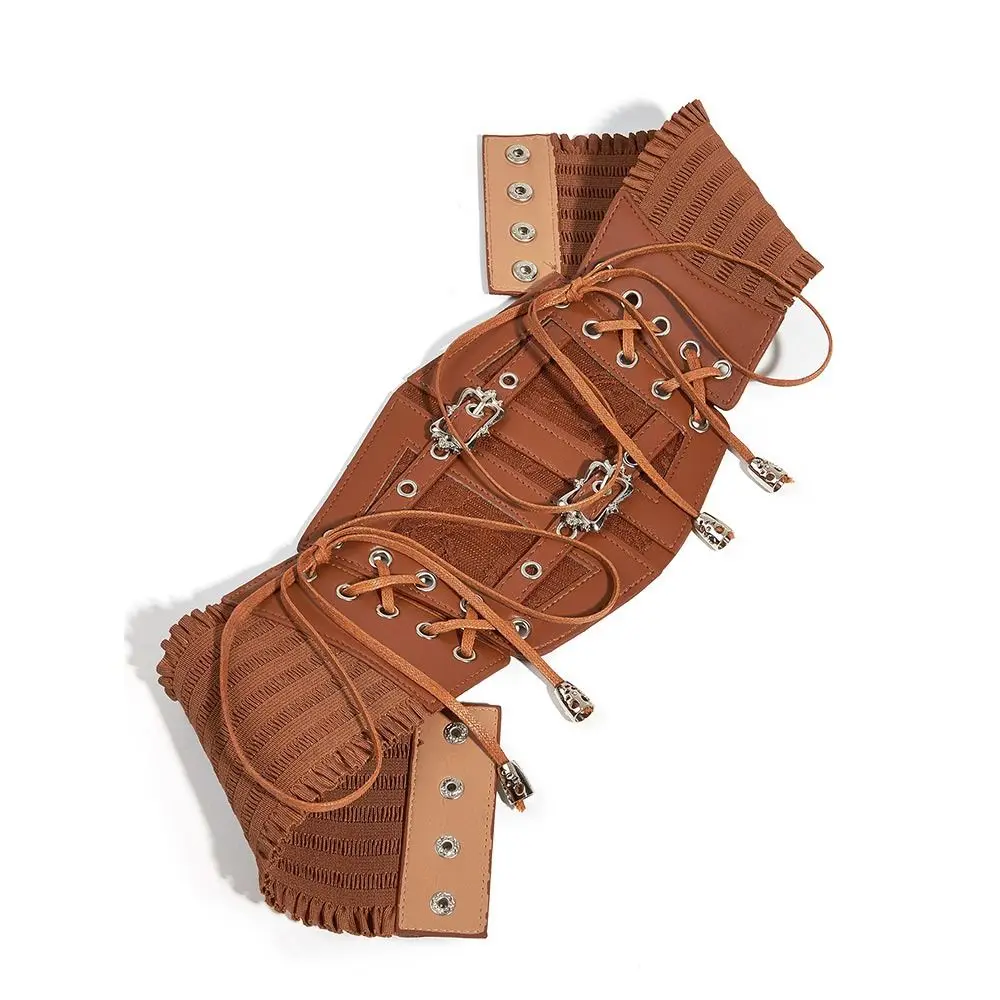 Fajas elásticas de Encaje Vintage para mujer, banda elástica, faja gótica, cinturones, corsé de cuerda, cinturones, falda, vestido, abrigo