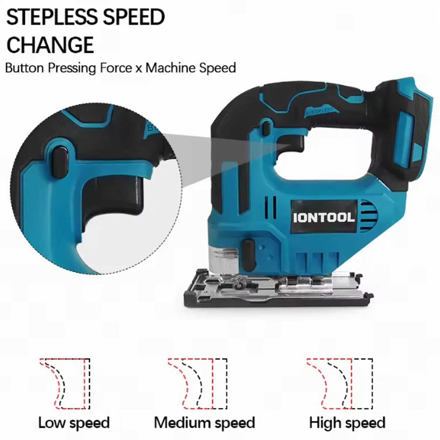 IONTOOL Brushless Cordless Jigsaw 3000SPM 90mm Cutting Depth Power Tool Bare Tool For Home Wood DIY Fits Makita 18V Batteries view 6
