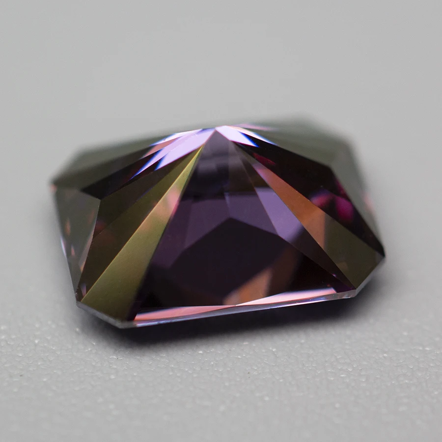 Royal Purple Moissanite Stone Radiant Cut 1.0-5.0ct VVS1 Lab Diamond Gemstone Passed Diamond Test with GRA Certificate