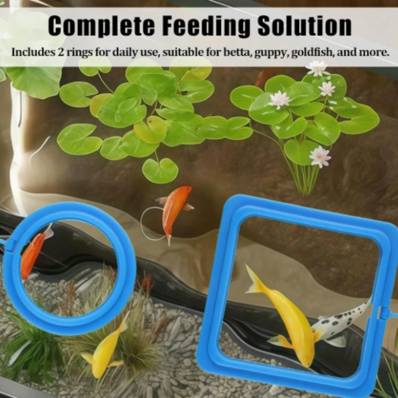 1pc Aquarium Fish Feeding Ring Fish Tank Floating Station Food Tray Feeder Prevent Food Dispersion Fish Pinch with Suction Cup