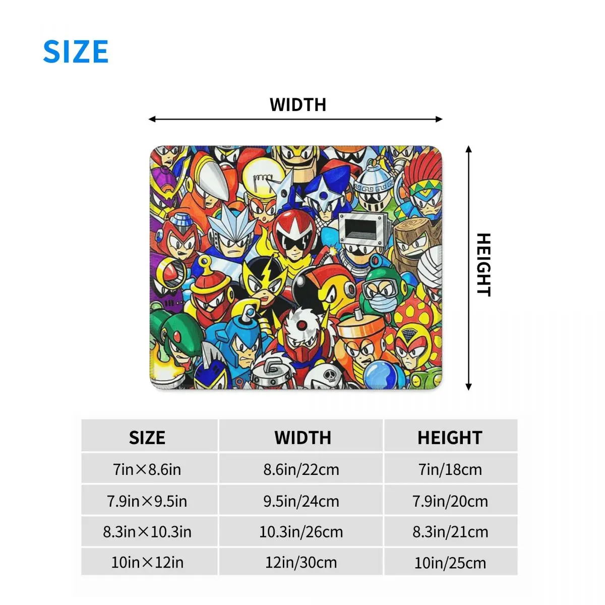 Megaman Video Game Mega Man Multi-size Mouse Pad Computer Keyboard Mouse Mat Gaming PC Laptop Desk Mat Accessories Table Mats
