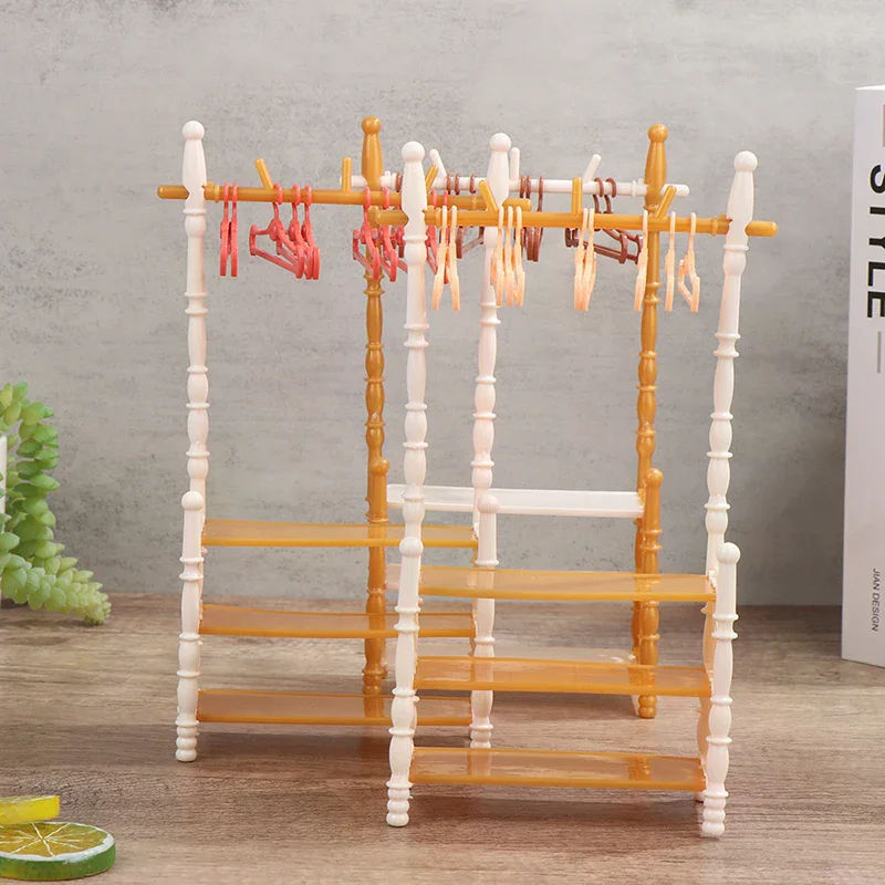 1set 30cm Dolls Hangers Dress Holder Cute Accessories Doll Clothes Rack Garment Organizer Hangers for Dolls Handbag Clothes