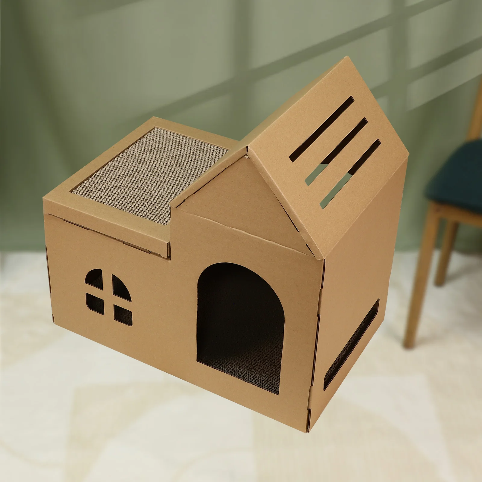 

Indoor cat scratching board corrugated cardboard hiding place multi-layer scratching board large space cat house