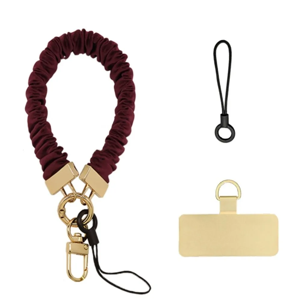 

Pleated Design Mobile Phone Strap Metal Card Anti Loss Cell Phone Chain Handheld Pendant Mobile Phone Lanyard Women/Lady/Girl