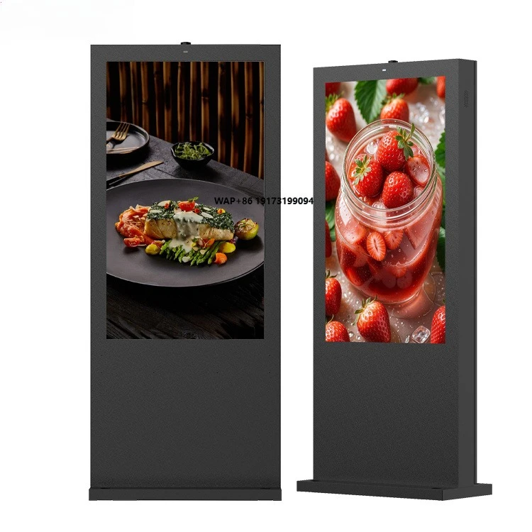Outdoor IP65 Waterproof High Brightness Double-Sided LCD Advertising Kiosk with Animation Digital Signage Floor Standing