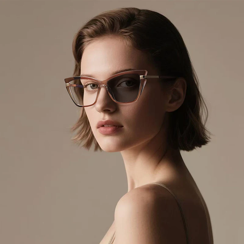 

New Photochromic Myopia Glasses Women Retro Cat Eye Brown Nearsighted Eyewear With Diopter -0.25 -0.5 -3.75 -4.5 -5.0 -5.5 -6.0