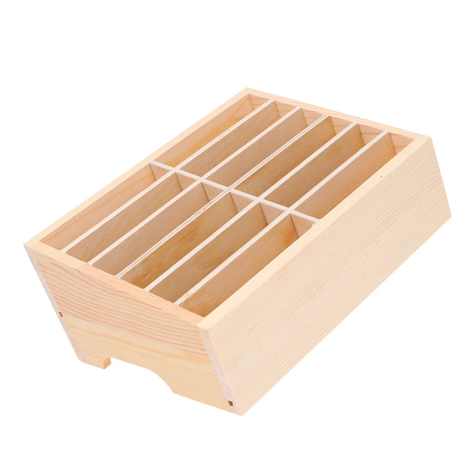 

12 Grid Wooden Phone Organizer Box Desktop Storage Holder for Phones in Schools Offices Classrooms Temporary Display Stand