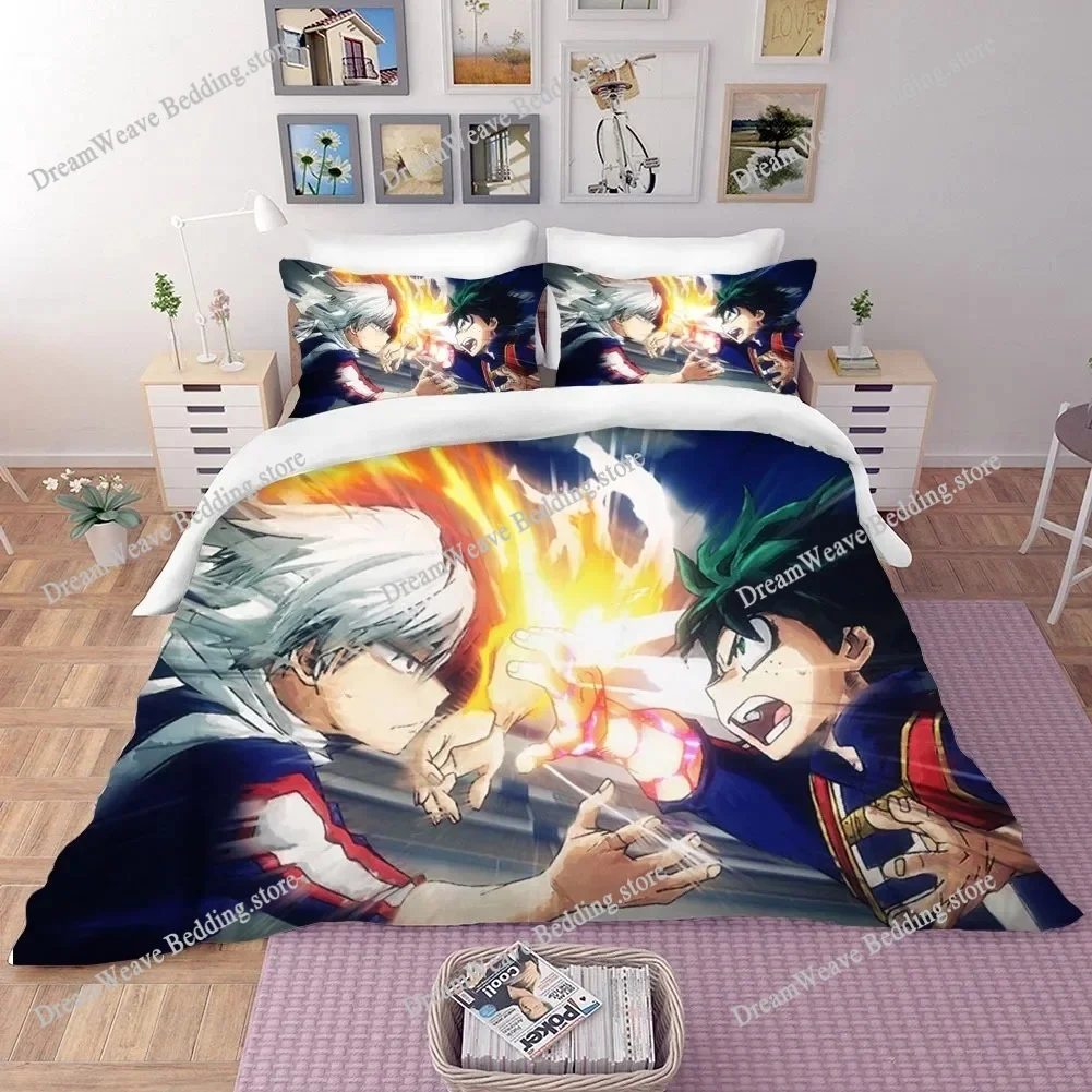 

Anime Bedding Set My Hero Academia Quilt Duvet Cover Sets No Sheet Home Decor Single Queen King Size Gift Cute Boys Cartoon