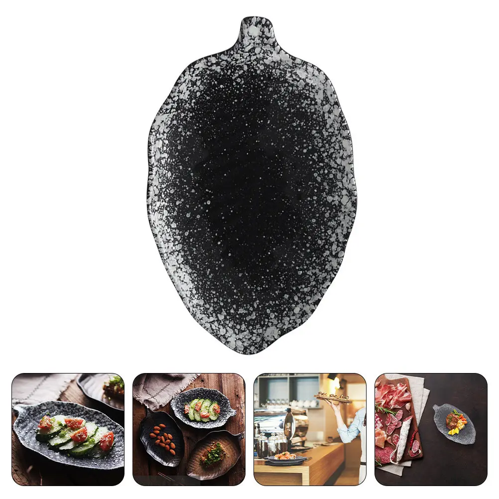 

1Pcs Banana Leaf Inspired Ceramic Serving Platter for Desserts Fruits Nuts Candies Retro Design Party Table Centerpiece