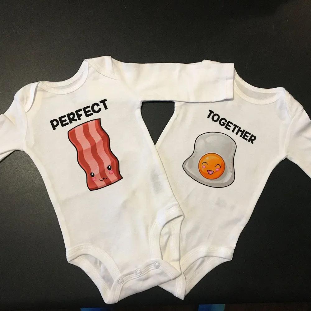 Twin Baby Clothes Twin S Outfits Boys Girls Twin Baby Shower Gift Autumn Long Sleeve Bodysuits Brothers/sisters Summer Romper