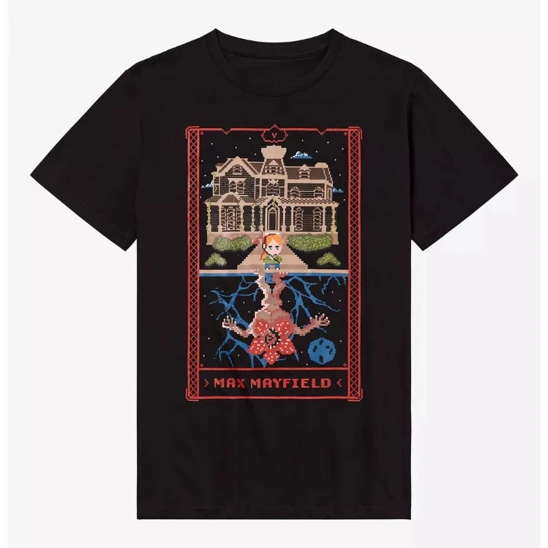 hit TV ST Max & Demogorgon Collage graphics 100%cotton unisex shirt Summer Y2k Men's women's Short sleeve O-neck Tshirt fan gift