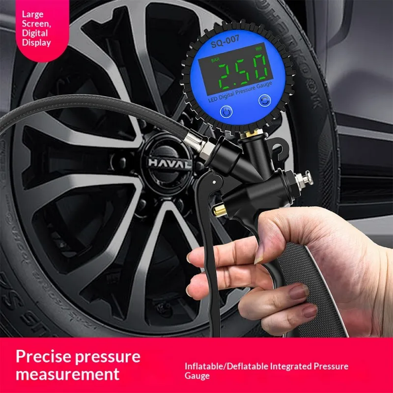 LED Backlit Digital Electronic Tire Pressure Gauge, High Precision Car Tire Inflator with Inflate and Deflate Function