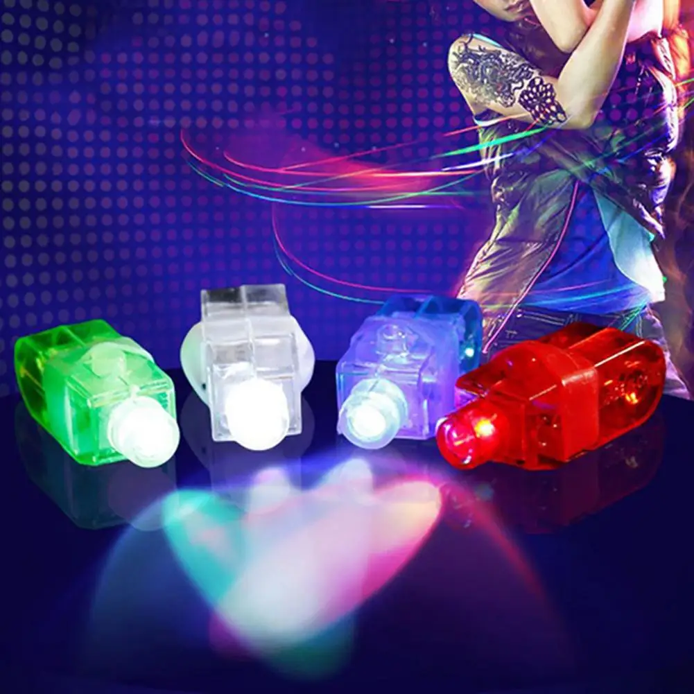 4Pcs LED Finger Lights Glowing Finger Lights Flashing Fingers Halloween Party Toys Thumb Lights Light up Toys Finger Beams