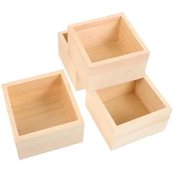 Caja de madera artesanal para decoración de plantas, cajas de almacenamiento, centros de mesa, organizador pequeño, 4 piezas