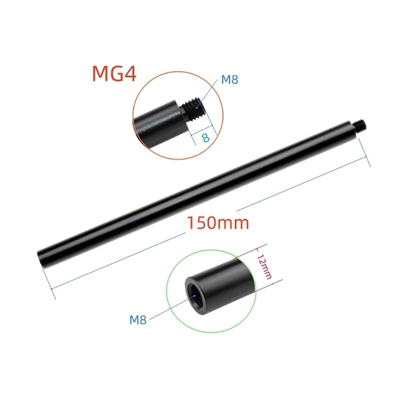 Universal 12mm Diameter Rod Extension for Tripods and Motorcycle Mounts