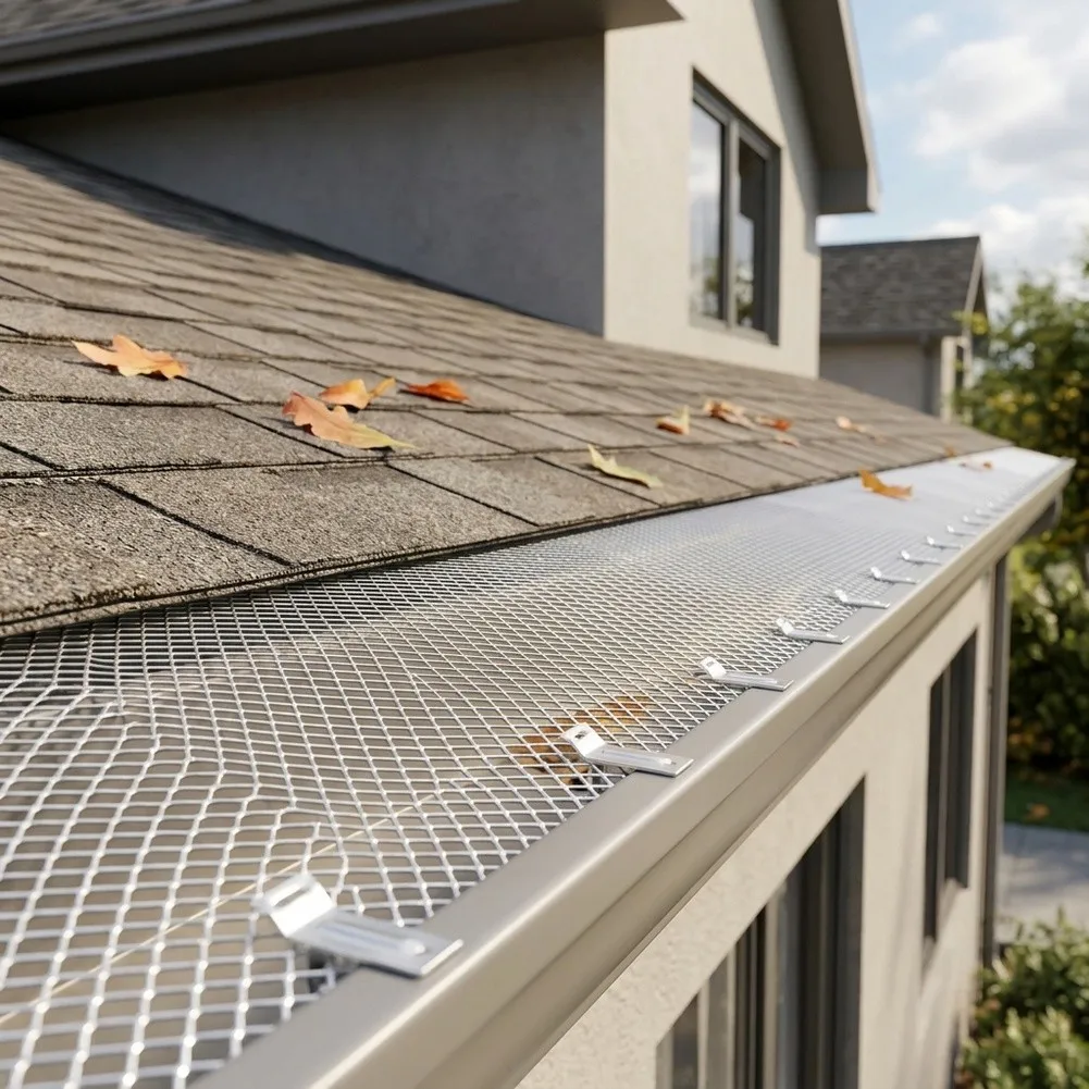 For Rainy for Season Leaf Protector Fixing Clips Pack Mesh Guard For Gutters Debris Blocker Multiple Width Options