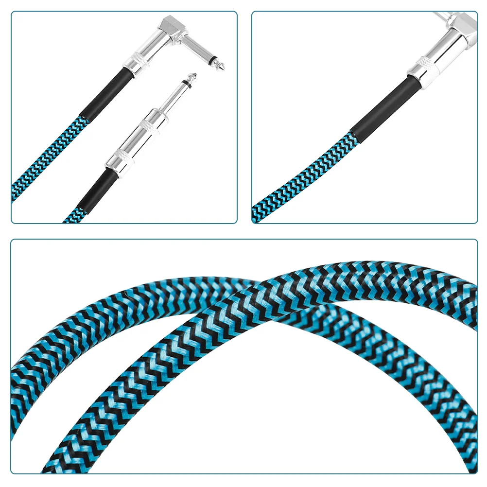 

6.35Mm Guitar Connecting Cable Noise Reduction Audio Cable For Electric Guitar Bass Keyboard Drum Mixer Microphone Portable