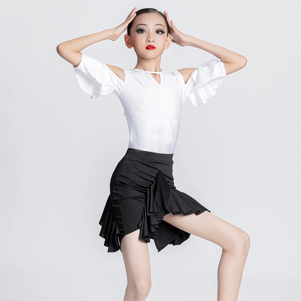 Children's Latin Dance Performance Practice Dance Clothing Professional Performance Training Clothing Girls' Latin Dance Skirt