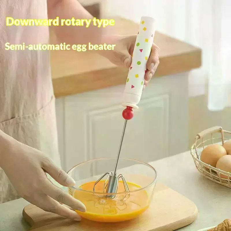 Semi-automatic Egg Beater Stainless Steel Cream Manual Beating Egg Mixer Food Grade Baking Tool Household
