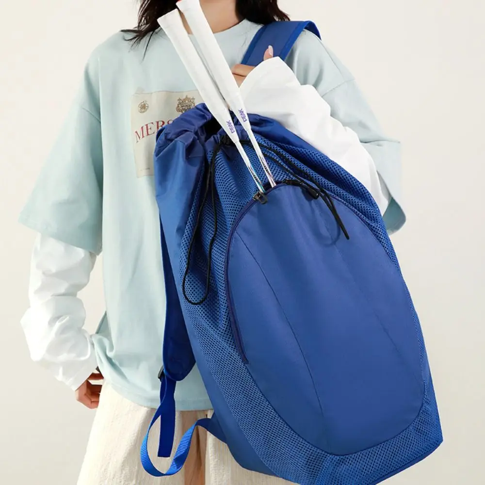 

Drawstring Badminton Racket Backpack Multifunctional Large Capacity Pickleball Racket Bag Waterproof Zip Pocket Gym Fitness Pack