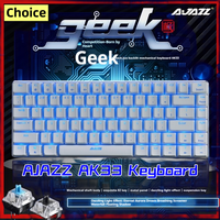 AJAZZ AK33 Keyboards 82 Keys Gaming Mechanical  Keyboard Wired Blue/Red/Black Switch Gamer PC Laptop Backlit Computer keyboards