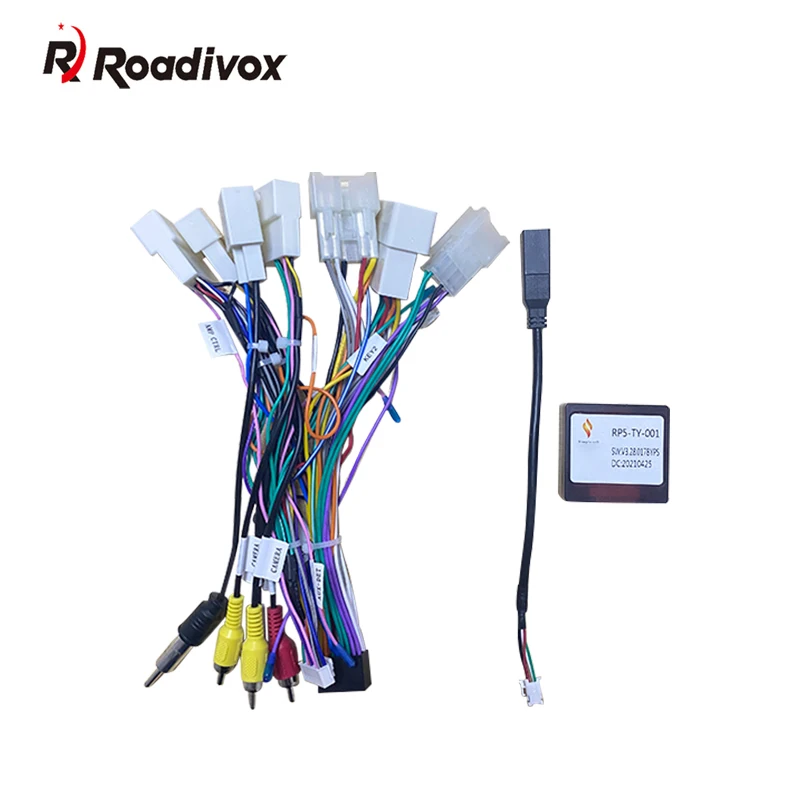 

Roadivox 16pin Car Stereo Radio 16PIN Adapter Wiring Harness canbus For Toyota Series Prius Camry car JBL and original camera