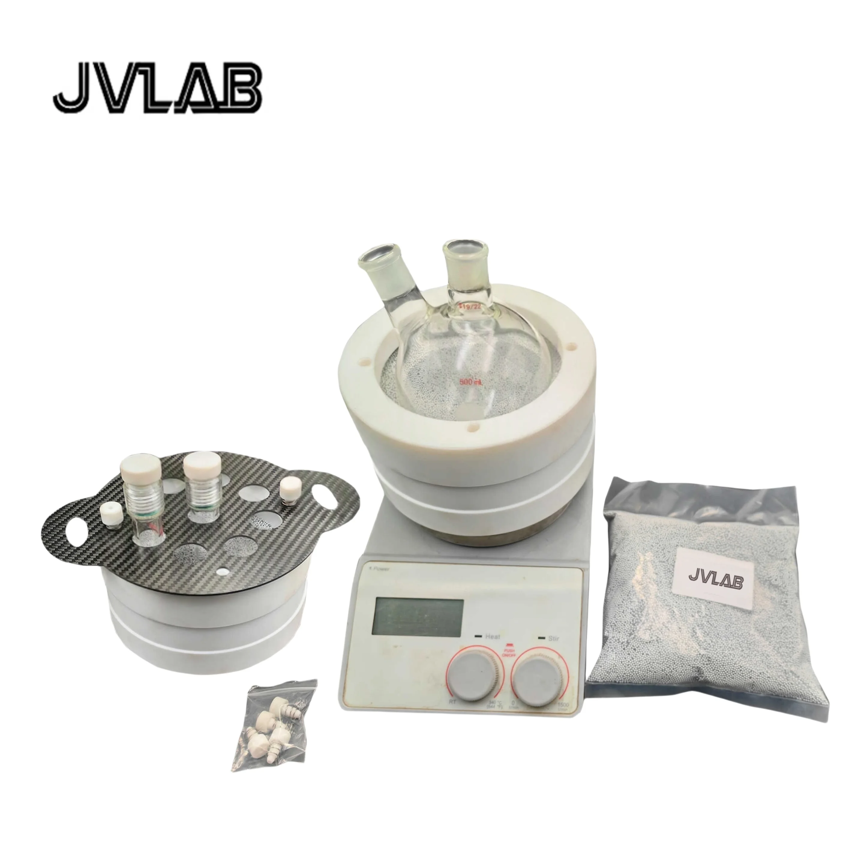 

PTFE-Coated Metal Sand Bath Module Aluminum Beads Magnetic Stirring 500-1000ml For Lab Heating & Mixing JVLAB
