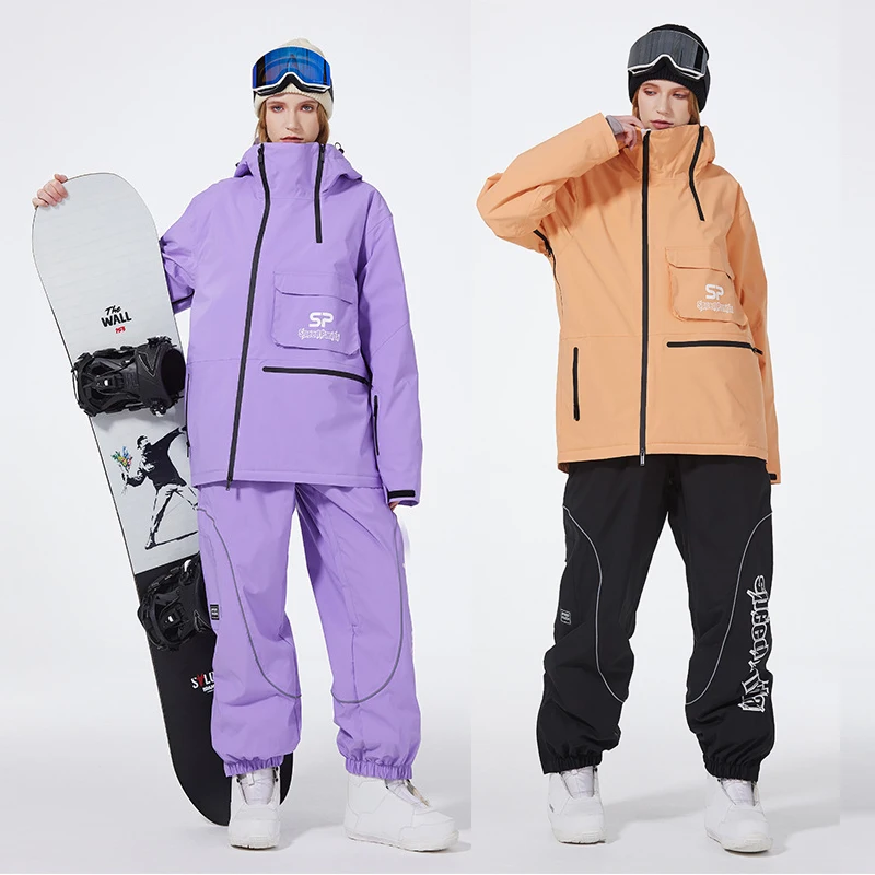 

Winter Men Women Snowboarding Skiing Suit Jacket And Pants Thick Warm Waterproof Windproof Skiing Suit Snow Clothes Sets XS-XL