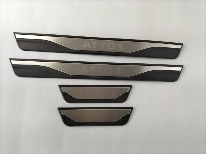 4pc Stainless Door Sill Protectors for BYD ATTO 3/Yuan Plus - Image 6