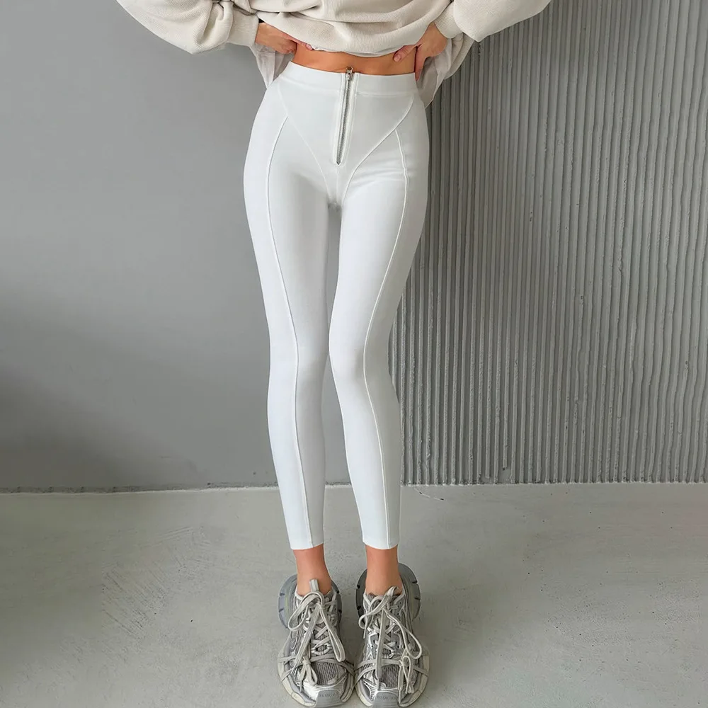 Zipper High Waist Yoga Pants Elastic Sports Workout Legging Lift Hip Women Fitness Gym Leggings Running Training Tights Activewe