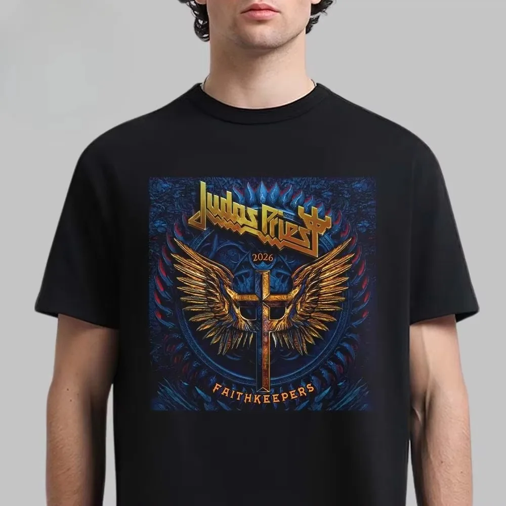 Faithkeepers Tour Gold Wings Itin Judas Priest Band Graphic T-Shirt Cotton Men Women Streetwear Tee