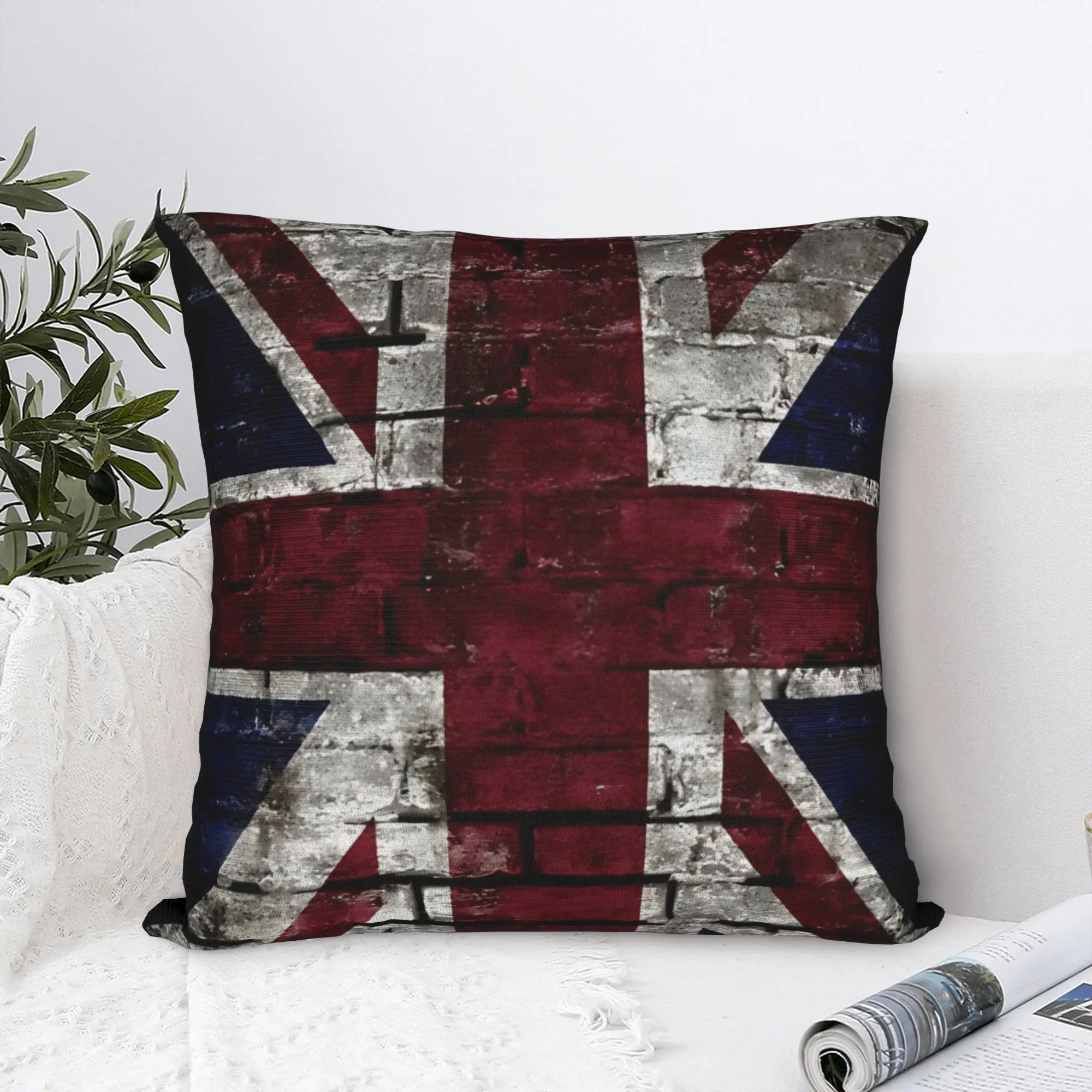 British flag UK Pillow Case  Cute Funny Pillow Cover Soft Graphic Cushion Cover Pillowcases For Sofa Bedroom Home Decor